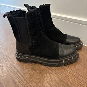 Free people black suede women boots size 8.5